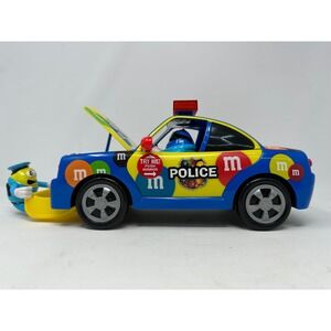 M&M's Police Car Candy Dispenser Vintage Blue Cruiser Red Blue Yellow Characters